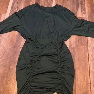 Large green long sleeve dress